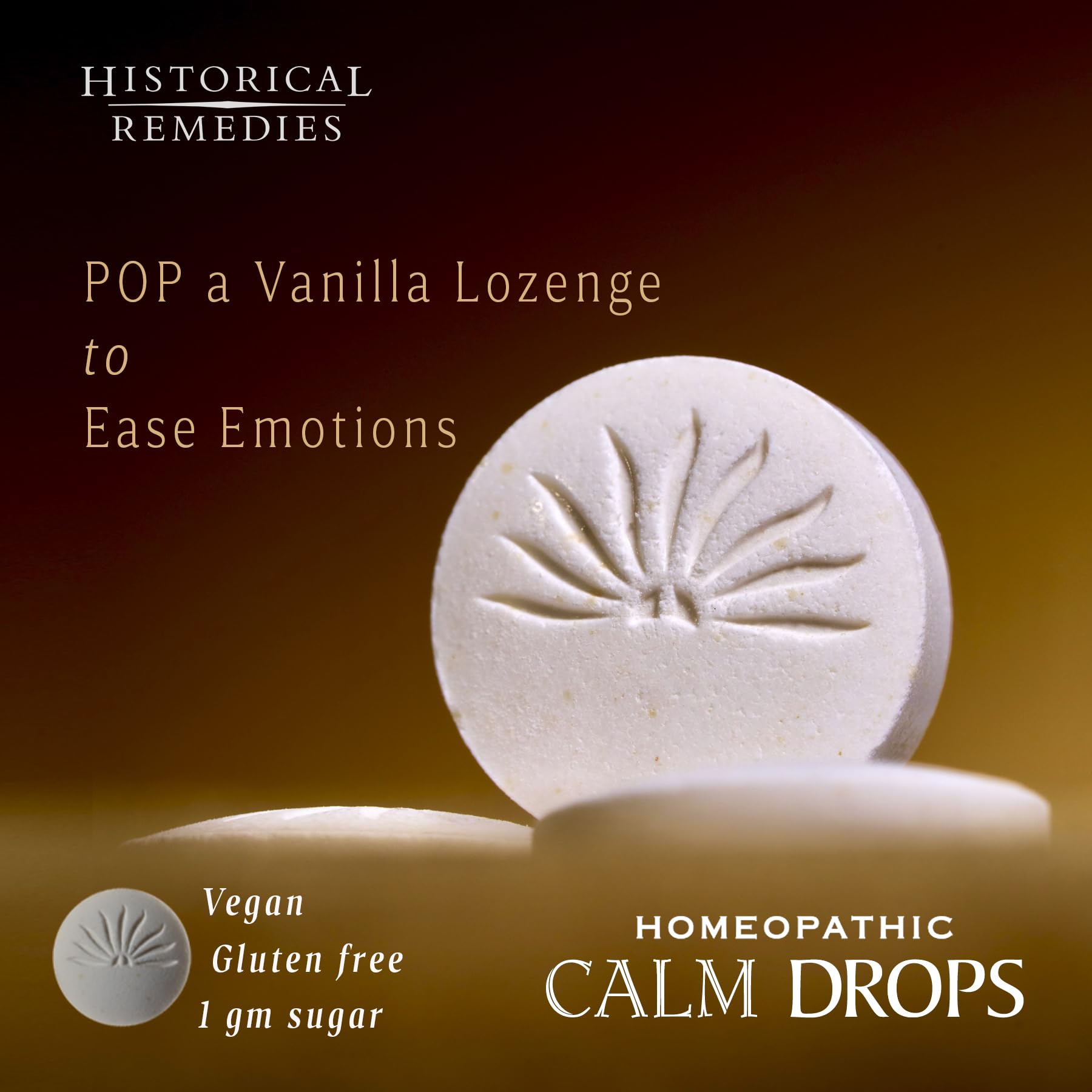 Historical Remedies Calm Drops Homeopathic Lozenges (6 Pack)| Natural Care for Emotional Relief, Vegan & Gluten-Free Organic Vanilla Flavor Drops to Promote Relaxation and a Sense of Calm Historical Remedies buy supplements Au