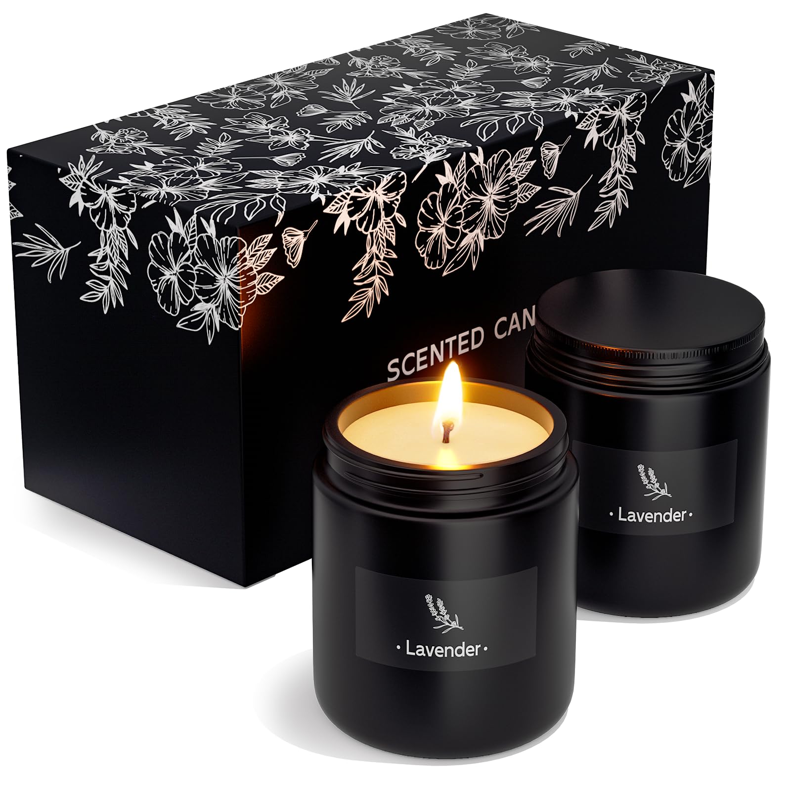 2 Pack Scented Candles for Home Scented, Strong Fragranced Aromatherapy Candles - 6 Oz TranquilBliss