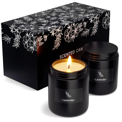 2 Pack Scented Candles for Home Scented, Strong Fragranced Aromatherapy Candles - 6 Oz TranquilBliss