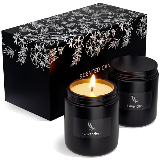 2 Pack Scented Candles for Home Scented, Strong Fragranced Aromatherapy Candles - 6 Oz TranquilBliss