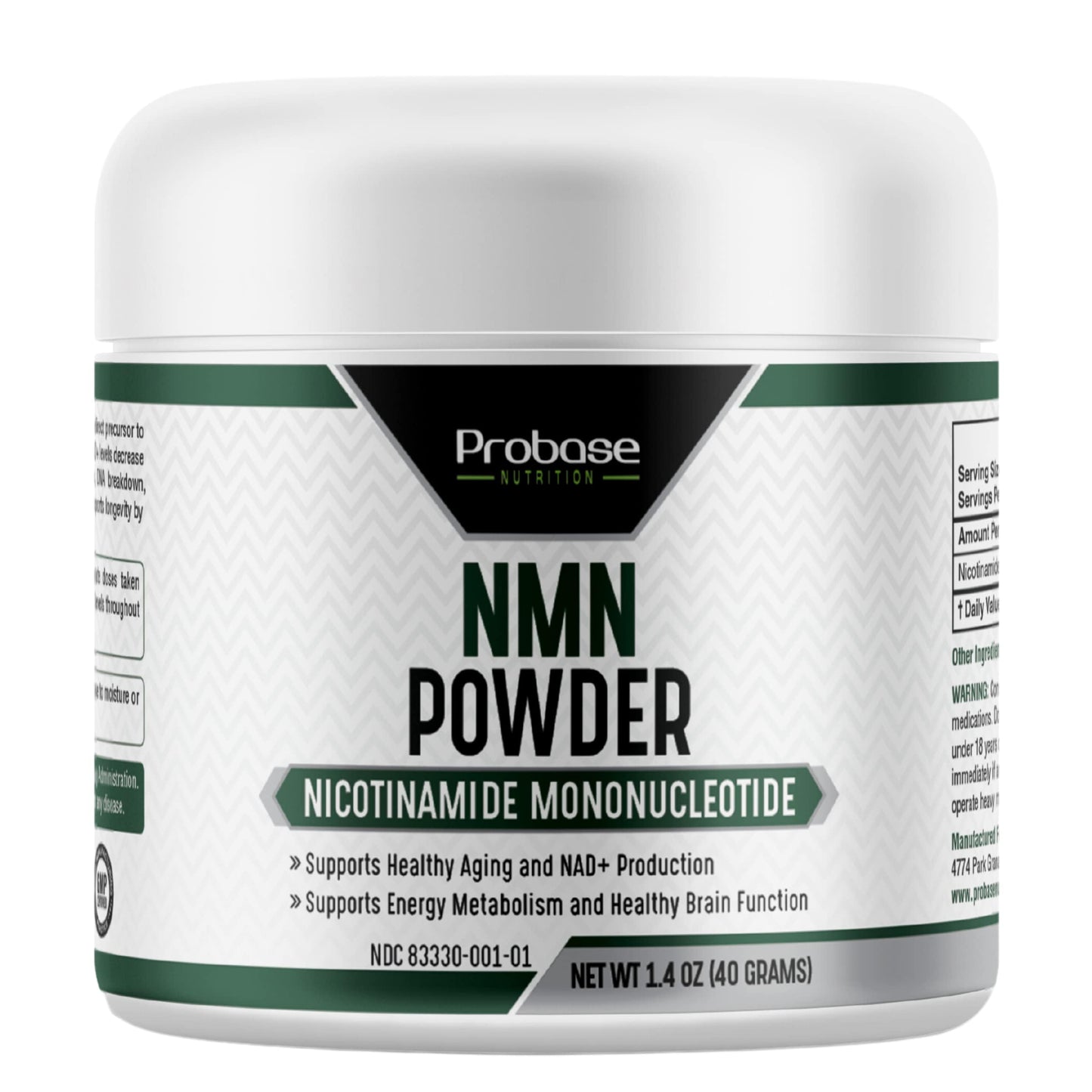 Probase Nutrition Longevity Pure NMN Powder 40 Grams - Ultra-Pure, Fully Stabilized, Pharmaceutical Grade NMN to Boost NAD+, Nicotinamide Mononucleotide Powder Supplement Probase NutritionBuy Supplements Australia