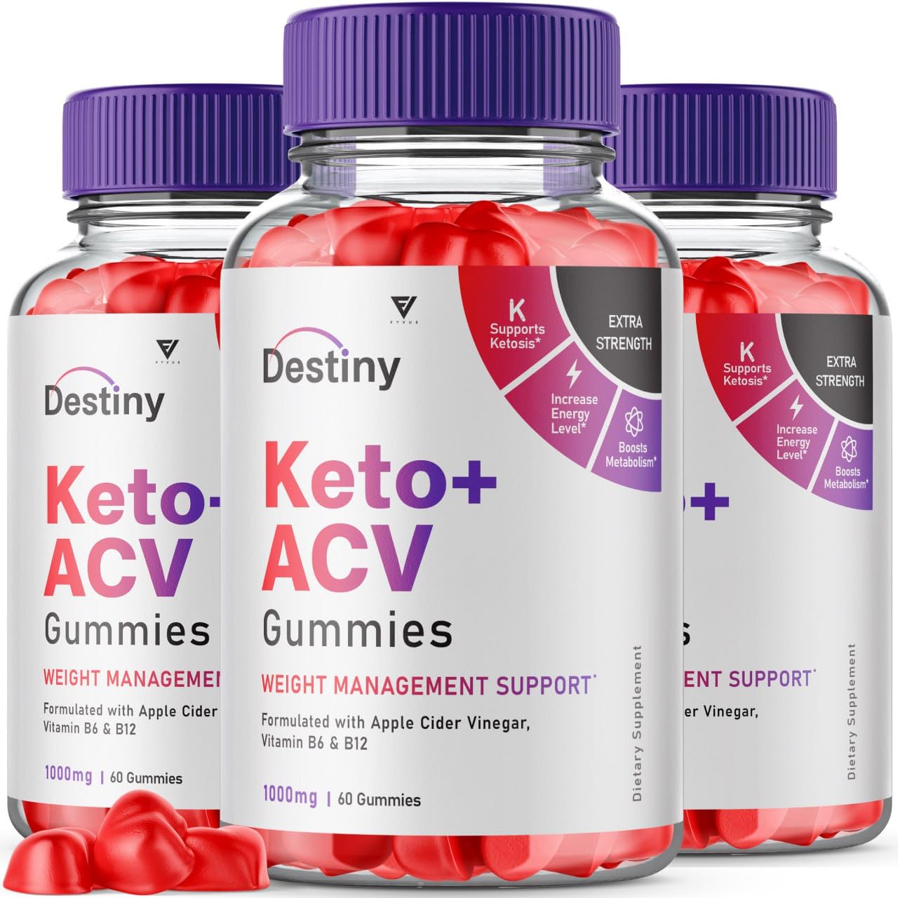 (3 Pack) Destiny Keto ACV Gummies Advanced Weight Loss, Destiny Keto Gummies Kelly Fyvus