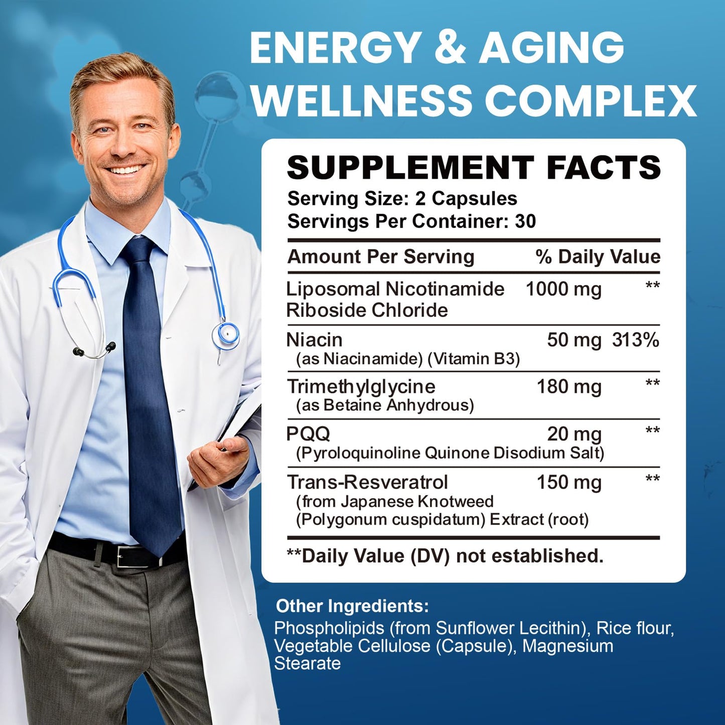 CNCHEF Liposomal NAD Supplement -1000mg, NAD Resveratrol Supplement for Women & Men with Nicotinamide Riboside, Resveratrol, PQQ & TMG, NAD Plus Boosts NAD+ Levels, Anti-Aging & Brain, 60 Capsules CNCHEFBuy Supplements Australia