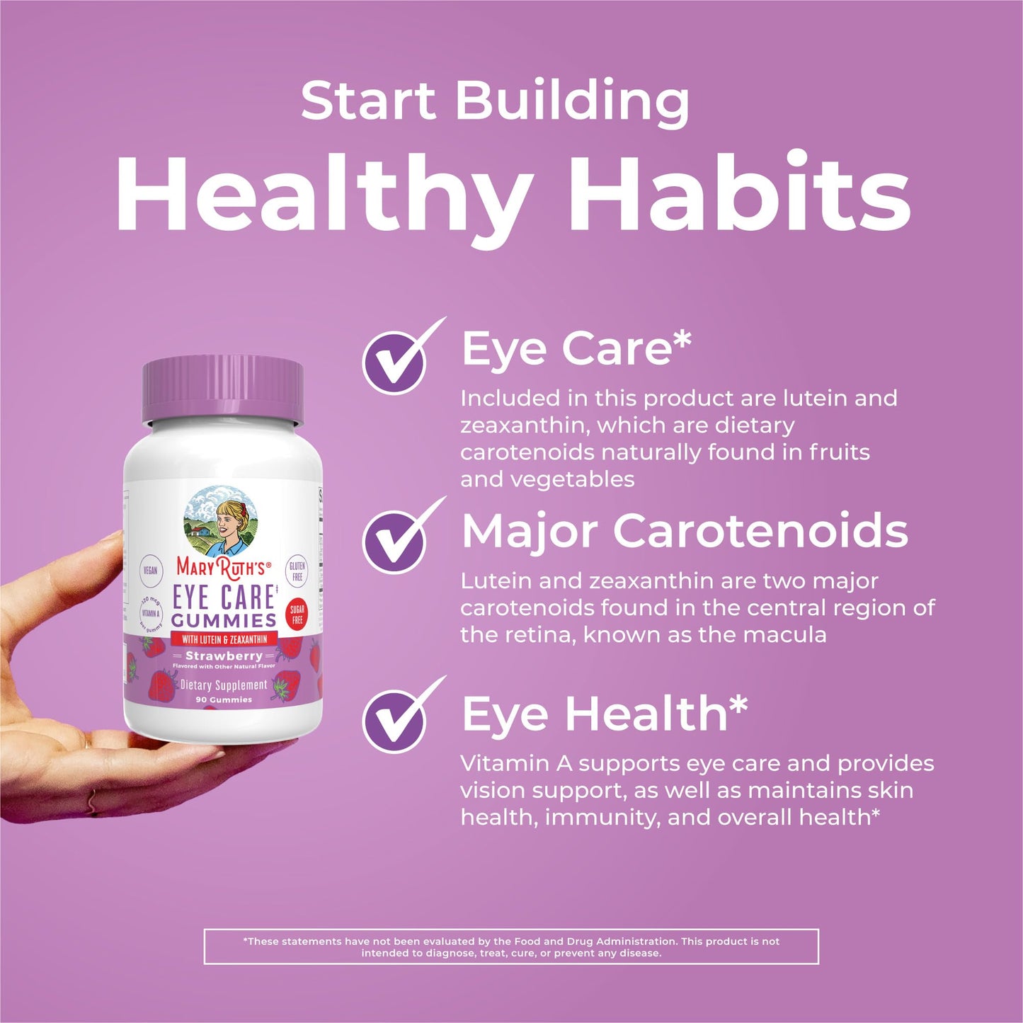 MaryRuth Organics Eye Care Gummies | Eye Health Vitamins for Adults and Kids | Lutein and Zeaxanthin Supplements | for Eyes | Vegan | Non-GMO | Gluten Free | 90 Count MARYRUTH'SBuy Supplements Australia