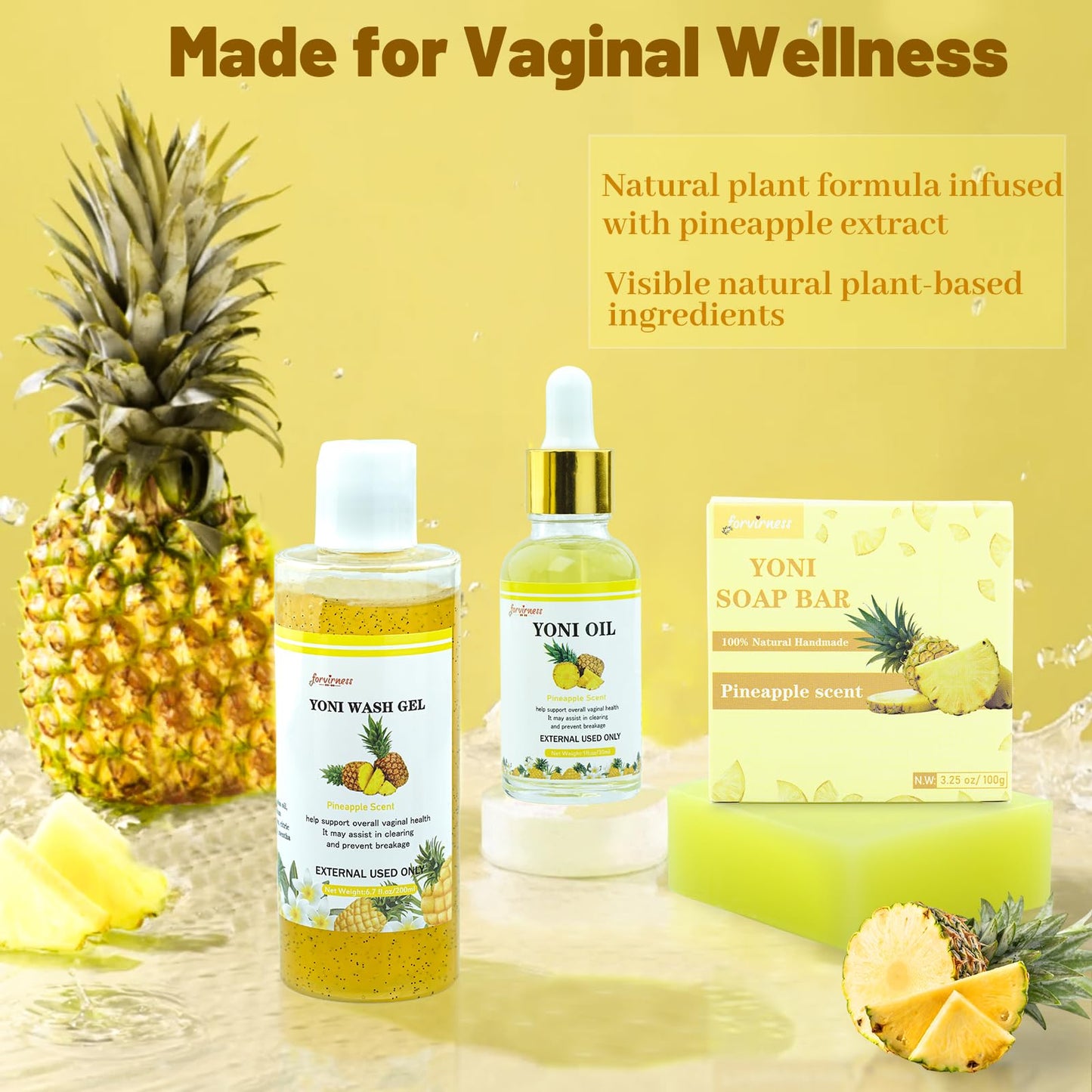 Yoni Wash Yoni Oil Yoni Bar Soap, Women ph Balance, Feminine Wash for Women Remove Odor Moisturizing forvirness