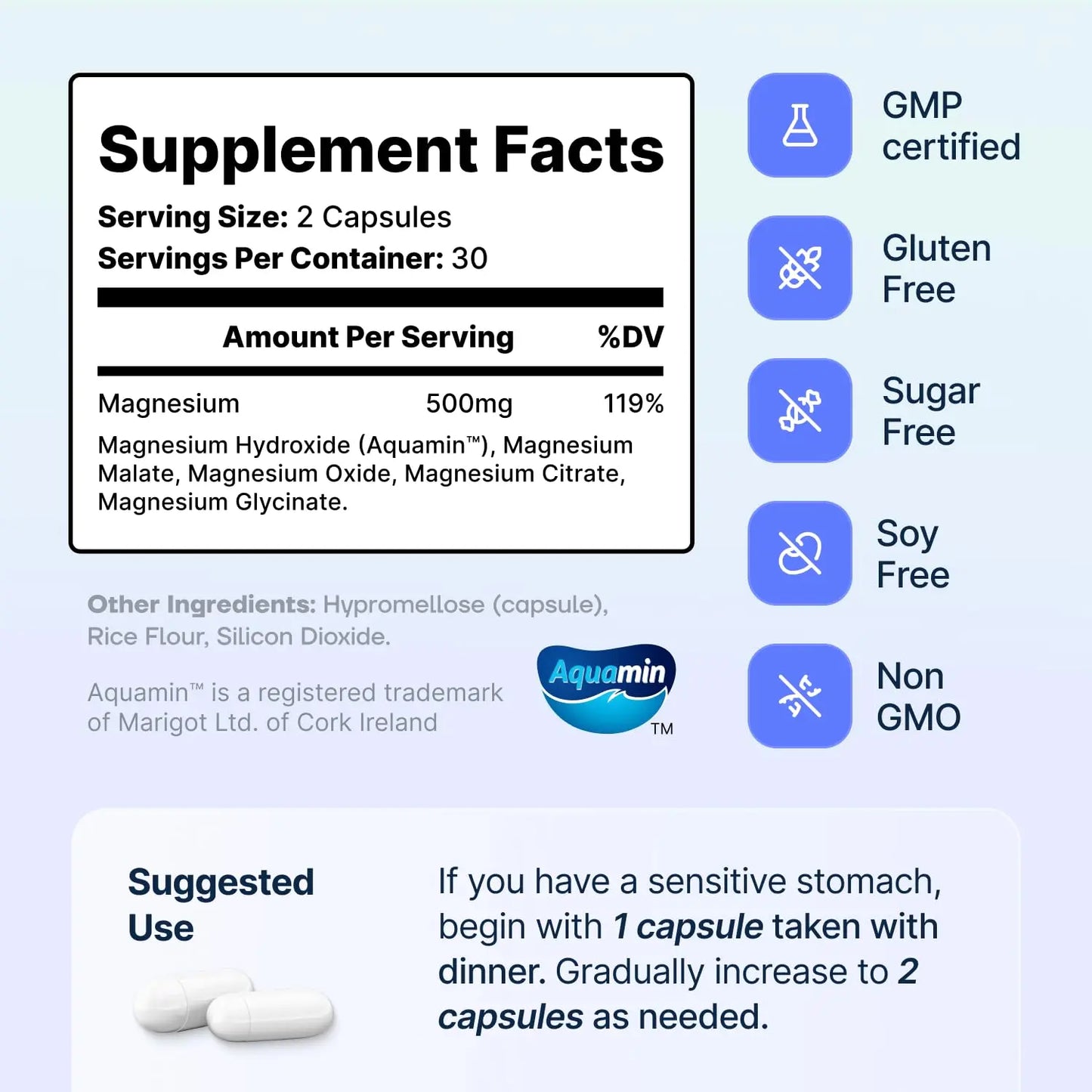 Spectrum 5 Magnesium | 5-in-1 Complex + 72 Trace Minerals for Enhanced Absorption | Irish Sea Sourced | 500mg per Serving SonoHealth