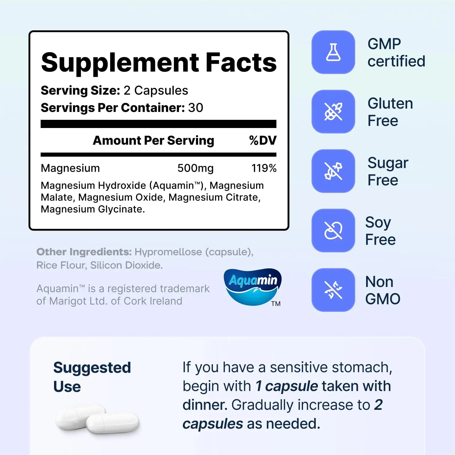 Spectrum 5 Magnesium | 5-in-1 Complex + 72 Trace Minerals for Enhanced Absorption | Irish Sea Sourced | 500mg per Serving SonoHealth