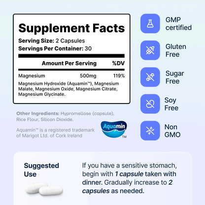 Spectrum 5 Magnesium | 5-in-1 Complex + 72 Trace Minerals for Enhanced Absorption | Irish Sea Sourced | 500mg per Serving SonoHealth