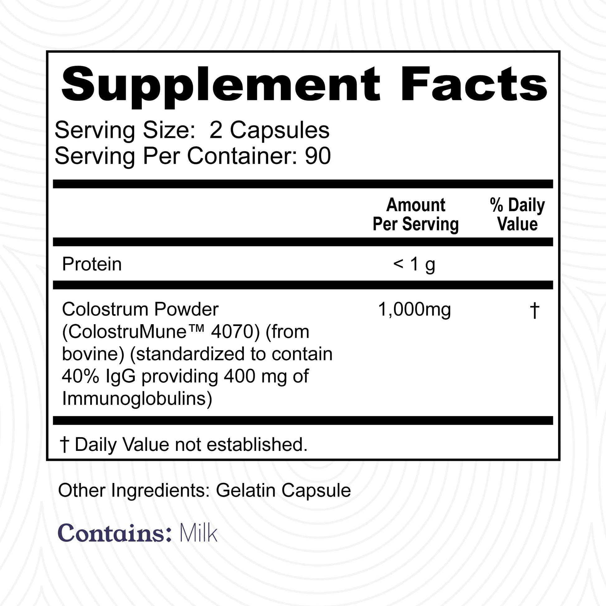 180ct Colostrum Capsules 40% IgG - USA Sourced Bovine Colostrum Powder Left Coast Performance
