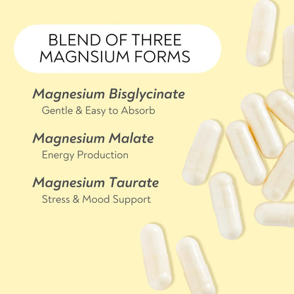 Magnesium Complex - Lifted Naturals Magnesium Supplement w/Bisglycinate, Malate, Taurate - 120 Capsules - Bioavailable Magnesium Formula for Mood, Sleep, Energy Support* Lifted Naturals buy supplements Au