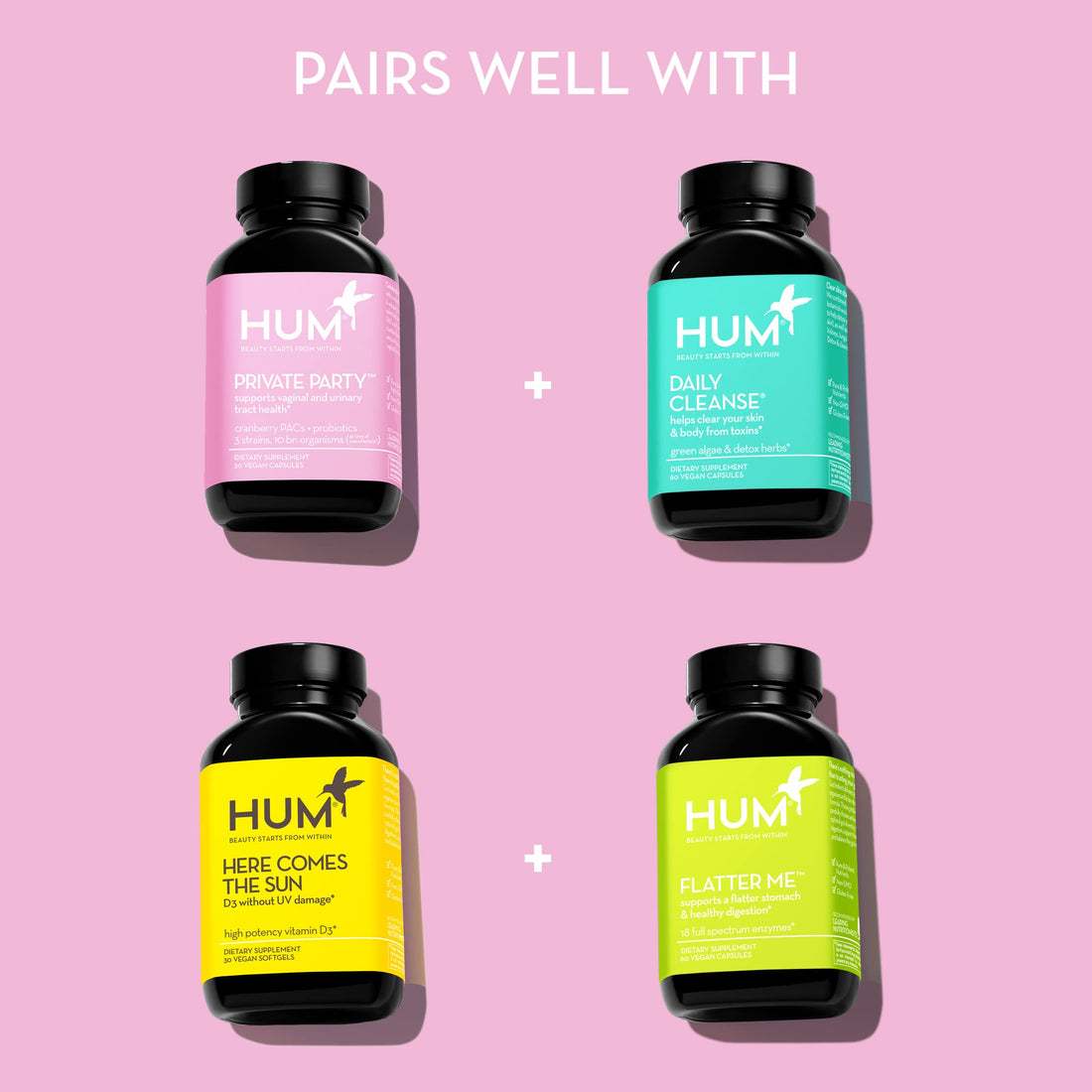 HUM Private Party Vaginal Probiotics for Women, pH Balance and Urinary Tract Support Vaginal Probiotic Supplement with Cranberry & Lactobacillus Blend, Women's Health Cranberry Pills, 90 Capsules HUMBuy Supplements Australia