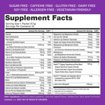 Root'd Prenatal Multivitamin Powder - 25 Vitamins & Minerals with 3X Electrolytes, Folate, Iron Root'd