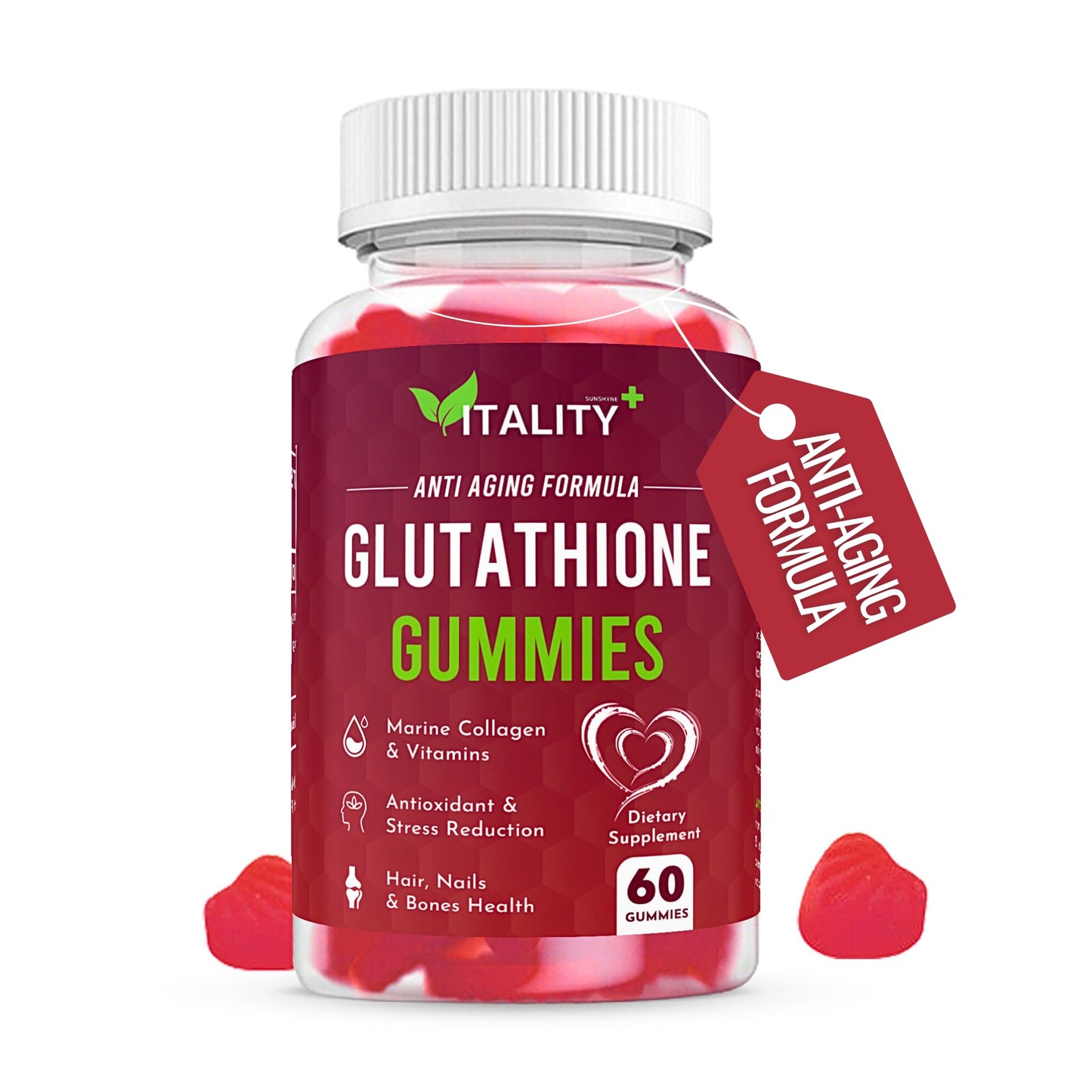 2 Pack Glutathione Gummies | with Marine Collagen | 1050mg per Serving | Antioxidant Support Sunshyne