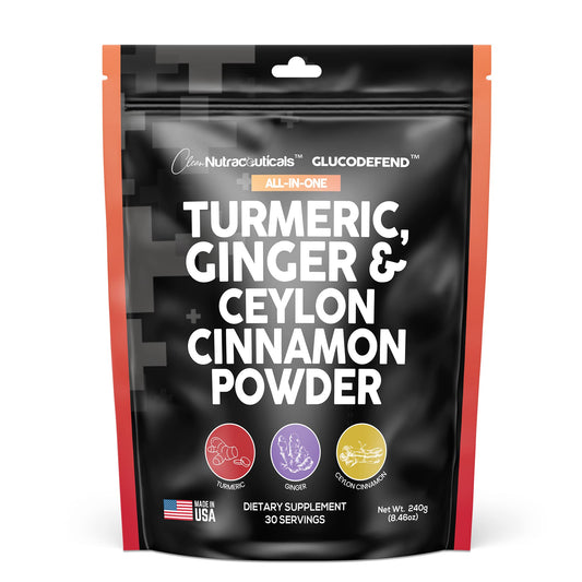 3in1 Turmeric Curcumin Ginger Root & Ceylon Cinnamon Powder Suppleme Clean Nutraceuticals