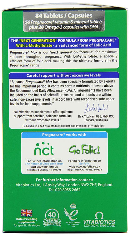 Pregnacare Max - Capsules & Tablets 28S+56S (Pack of 4) Vitabiotics
