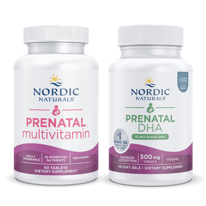 Nordic Naturals Vegan Mom and Baby Starter Pack - Vegan Prenatal DHA and Prenatal Multivitamin Nordic Naturals