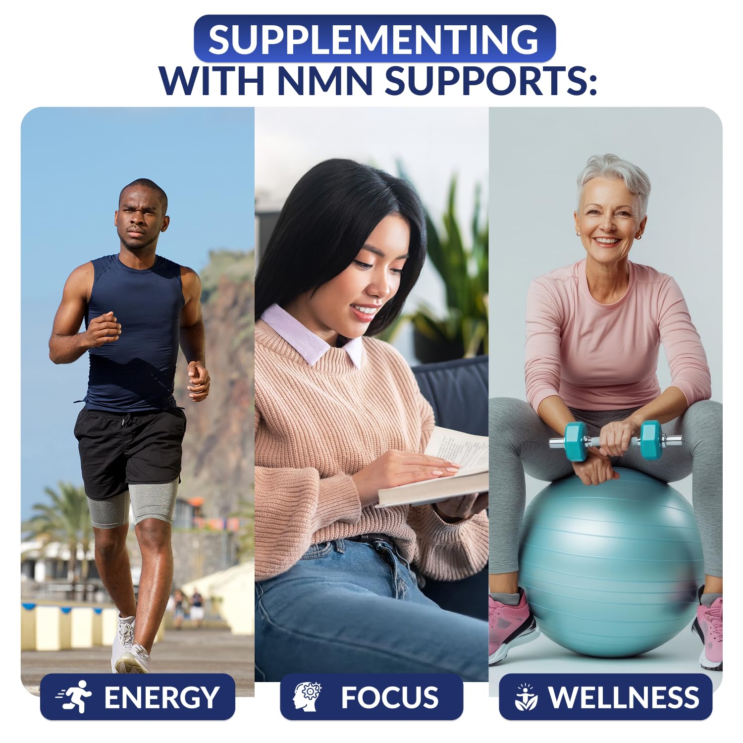 NMN Supplement 600 mg/Capsule Once Daily | 99% Pure Beta Nicotinamide Mononucleotide | Potent NAD⁺ Precursor | Supports Cellular Energy & Metabolism | Vegan, Non-GMO, Third-Party Tested & Gluten-Free AUTHENTABuy Supplements Australia