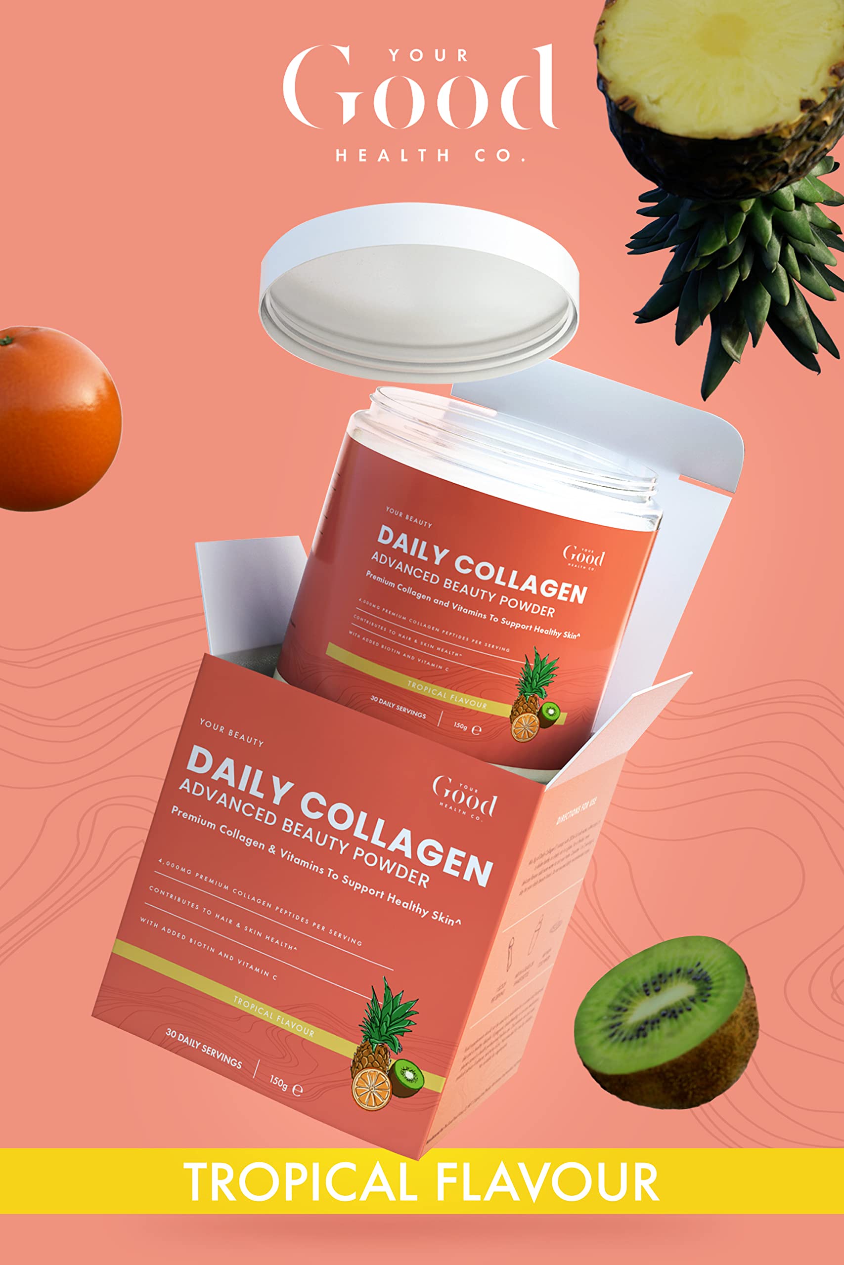 Your Good Health Co. – Your Beauty Premium Collagen Powder, Tropical | 150g Your Good Health Co.