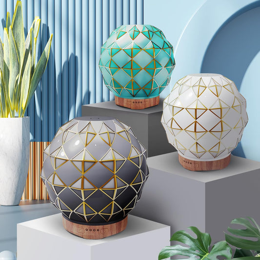 Youenkity Essential Oil Diffuser, Glass Ultrasonic Aromatherapy Diffuser with 7 Color LED Lights YOUENKITY