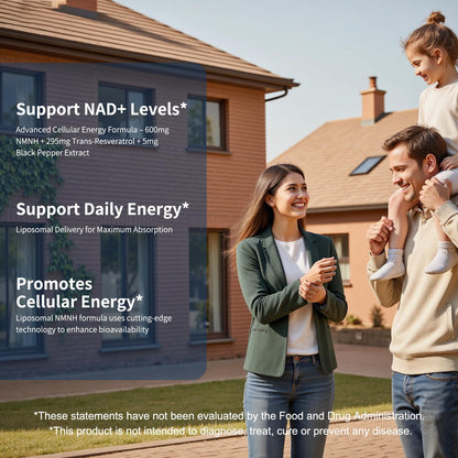 NUISM NMNH NAD+ Supplement, Liposomal 600mg NMN NAD+ and Resveratrol Complex for Cellular Energy, Healthy Aging & Metabolic Support, 90 Capsules NUISMBuy Supplements Australia