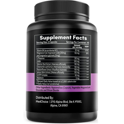 10-in-1 Melatonin Capsules - Melatonin 5mg Natural Sleep Aid for Adults MEDCHOICE