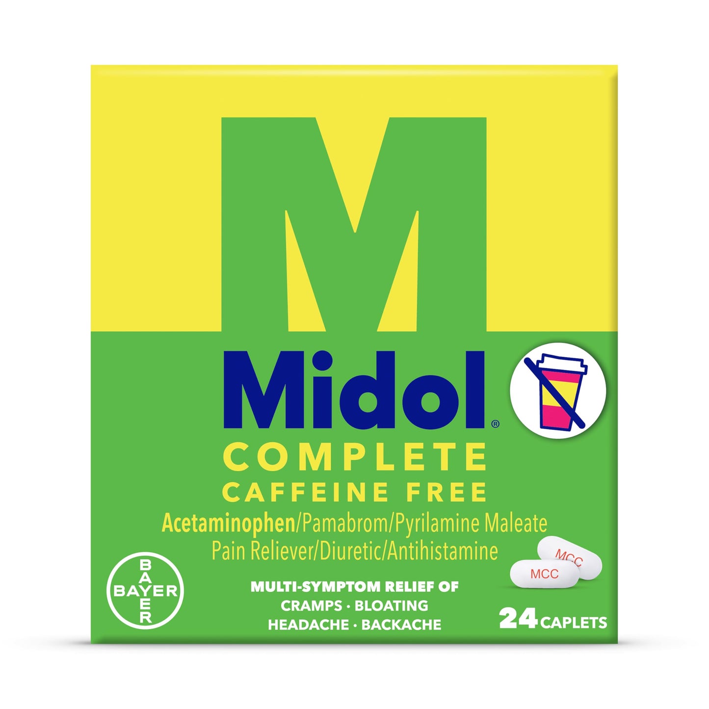 Midol Complete Caffeine Free Caplets 24ct: Midol Complete Caffeine Free Menstrual Pain Relief Caplets with Acetaminophen, Provides Headache Relief and Period Cramps Relief, 24 Count MidolBuy Supplements Australia