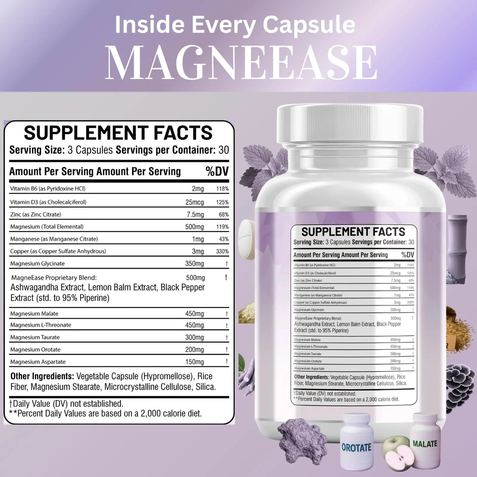 Kun Shafi Magnesium Complex with Magnesium Glycinate Malate, L-Threonate, Taurate, Orotate, Zinc,Aspartate, Copper Manganese & Vitamin D3 B6 Complex - 1Pack Kun Shafi buy supplements Au