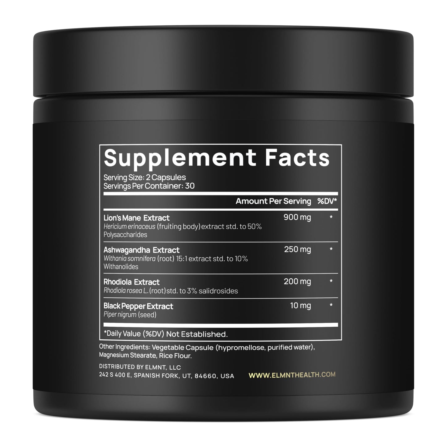 20,000mg 16x Strength Lions Mane Supplement Capsules Super Nootropic w. Ashwagandha & Rhodiola - Highest Potency Lion's Mane Mushroom Extract 50% Polysaccharides Brain Supplements for Memory and Focus TERRA ELMNTBuy Supplements Australia