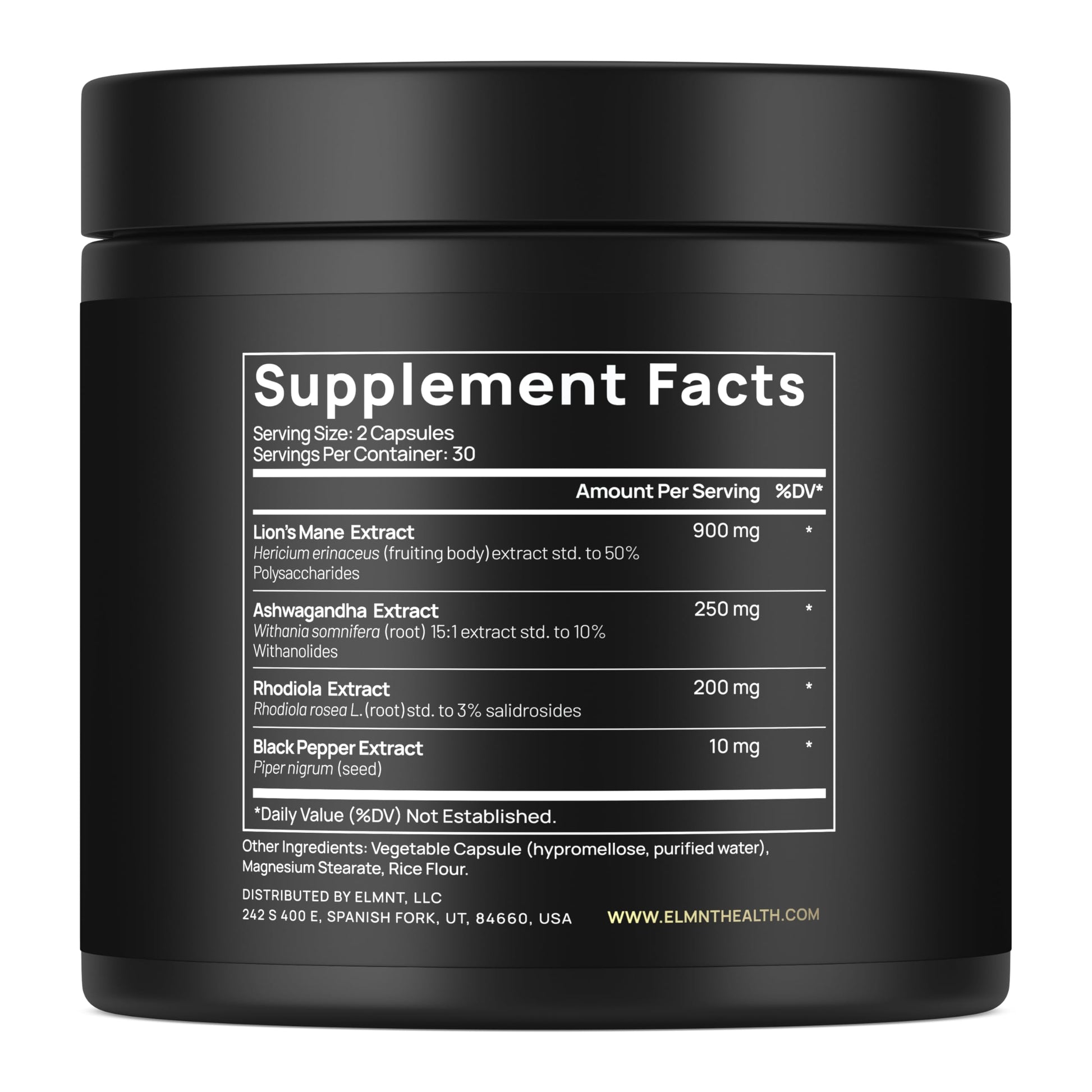 20,000mg 16x Strength Lions Mane Supplement Capsules Super Nootropic w. Ashwagandha & Rhodiola - Highest Potency Lion's Mane Mushroom Extract 50% Polysaccharides Brain Supplements for Memory and Focus TERRA ELMNTBuy Supplements Australia