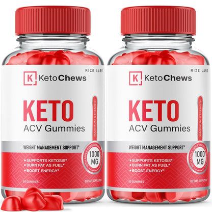 (2 Pack) Keto Chews Gummies - Keto Chews ACV Gummies for Weight Loss 525 MG rize labs