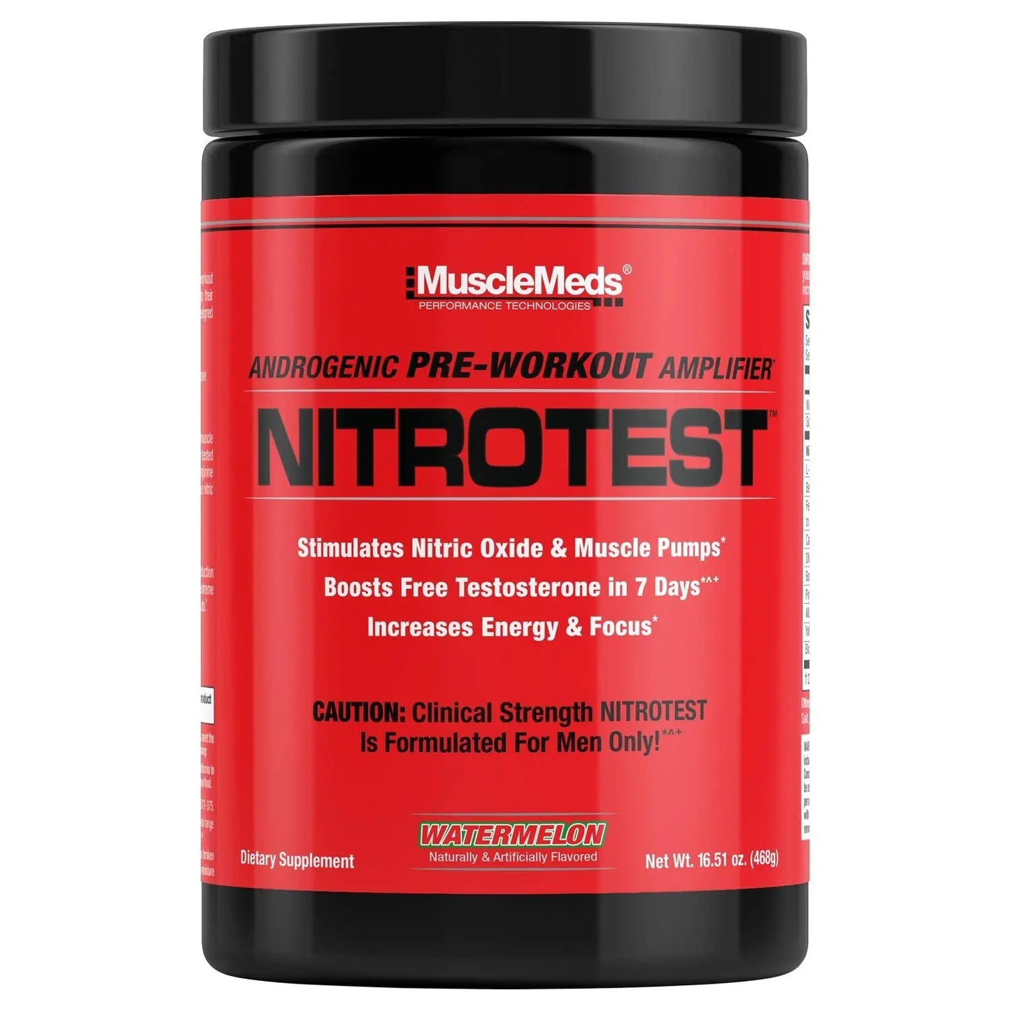 MuscleMeds Nitrotest Pre-Workout Supplement Drink, Boost Nitric Oxide, Testosterone MuscleMeds