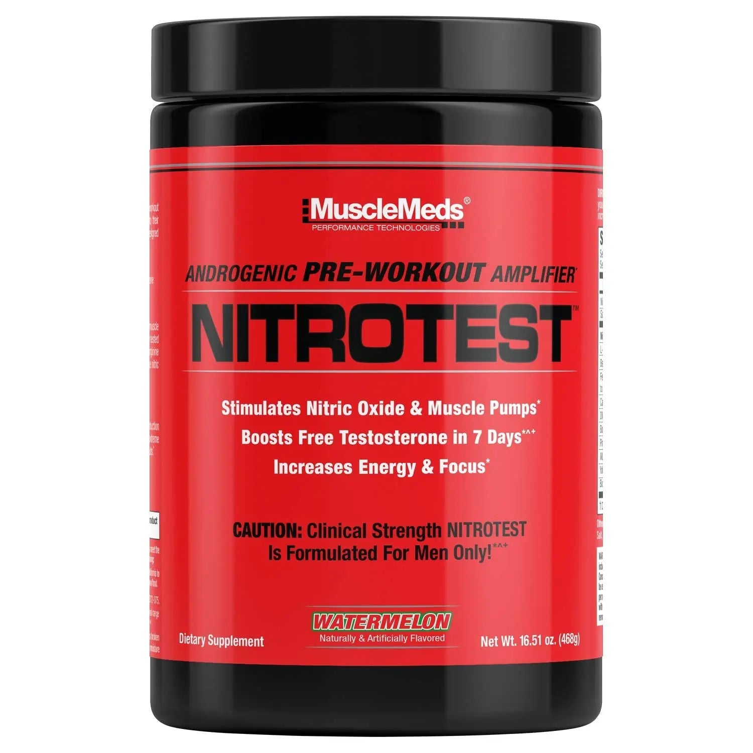 MuscleMeds Nitrotest Pre-Workout Supplement Drink, Boost Nitric Oxide, Testosterone MuscleMeds