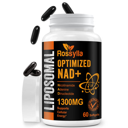 Rossylla 1300 MG Liposomal NAD+ Supplement | Highest Absorption | Purest NAD Supplemet to Boost NAD+ Effetively | Boosting NAD+ Supplement for Aging Defese, Cellular Energy, Longevity | 60 Count RossyllaBuy Supplements Australia