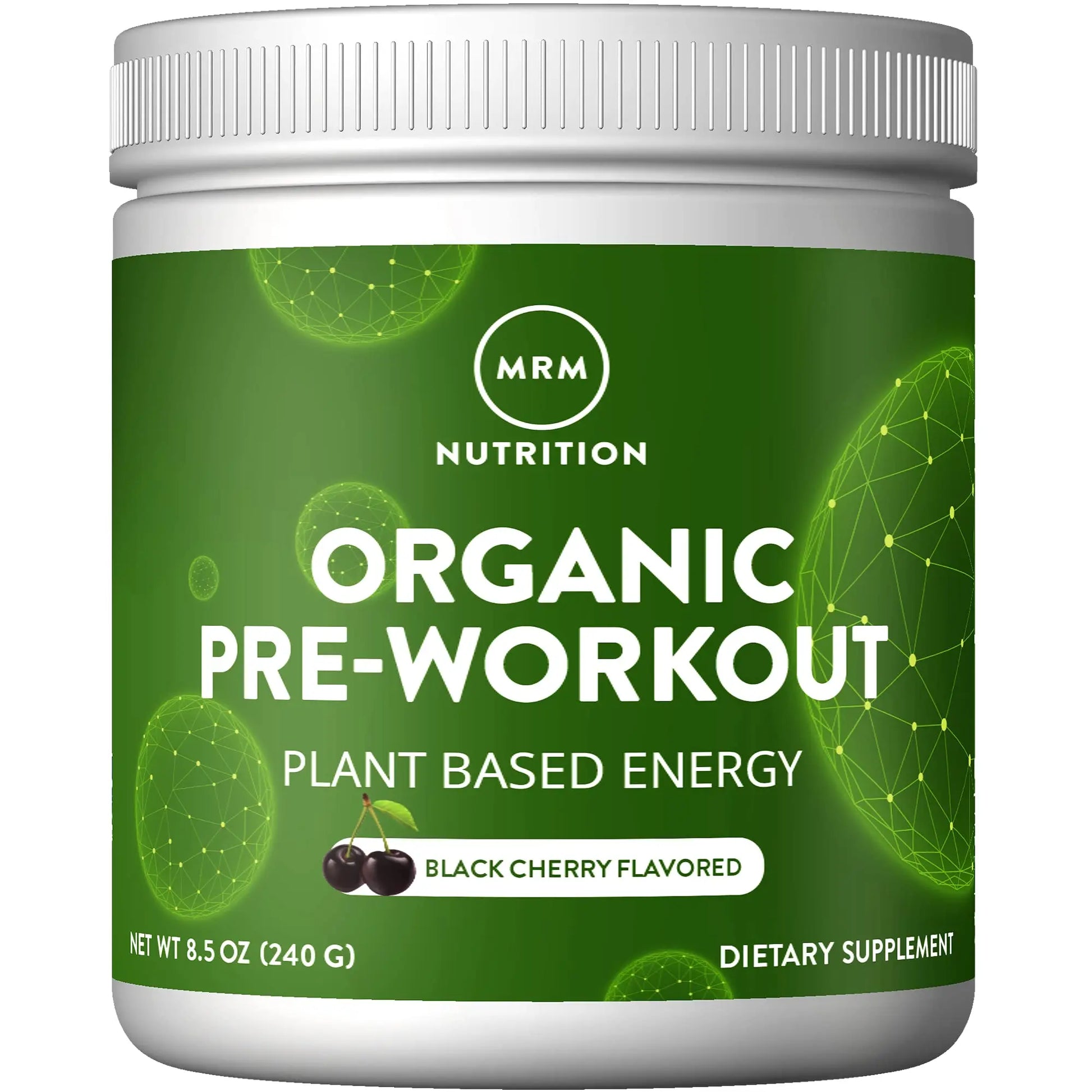 MRM Nutrition Organic Pre-Workout Powder | Black Cherry Flavored | Superfoods MRM