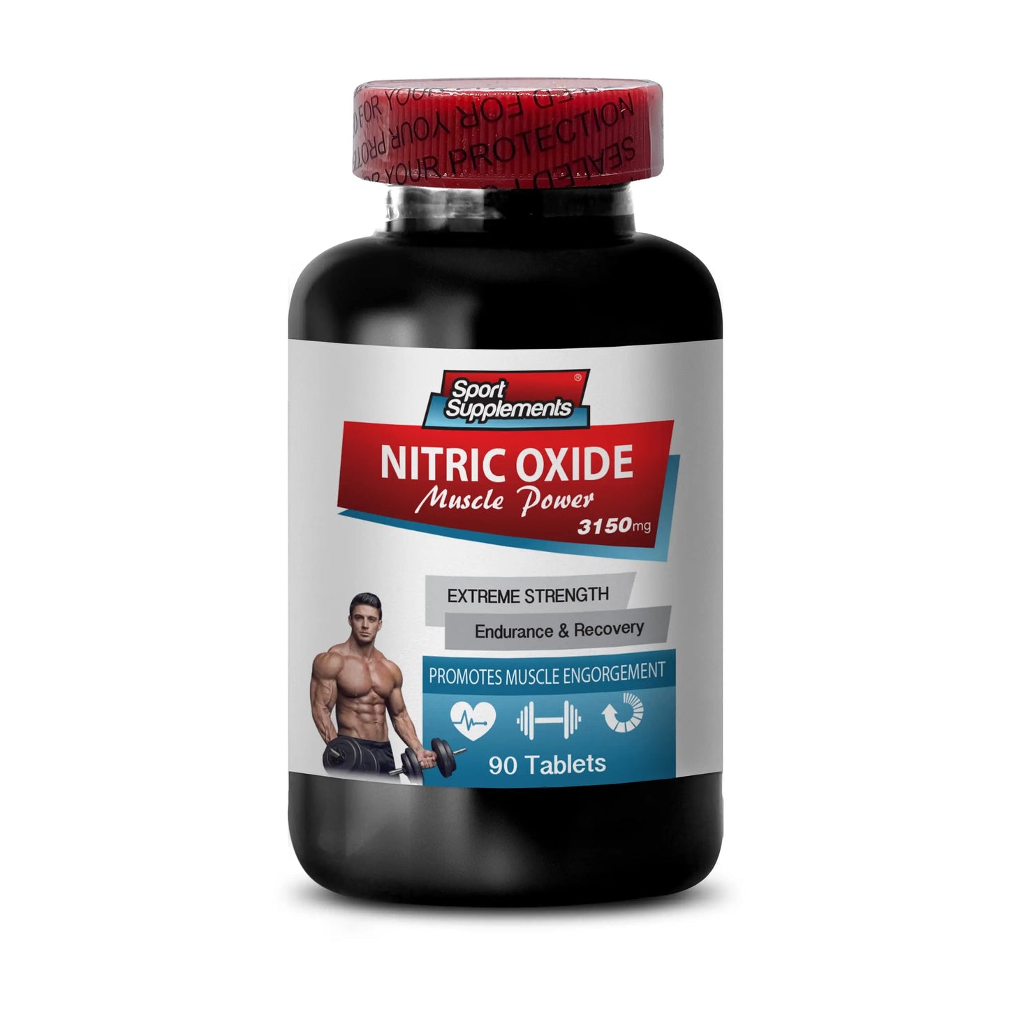 Nitric Oxide boosters with arginine - Nitric Oxide Muscle Power 3150mg - Improves Circulation Sport Supplements