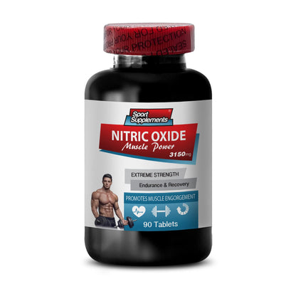 Nitric Oxide boosters with arginine - Nitric Oxide Muscle Power 3150mg - Improves Circulation Sport Supplements