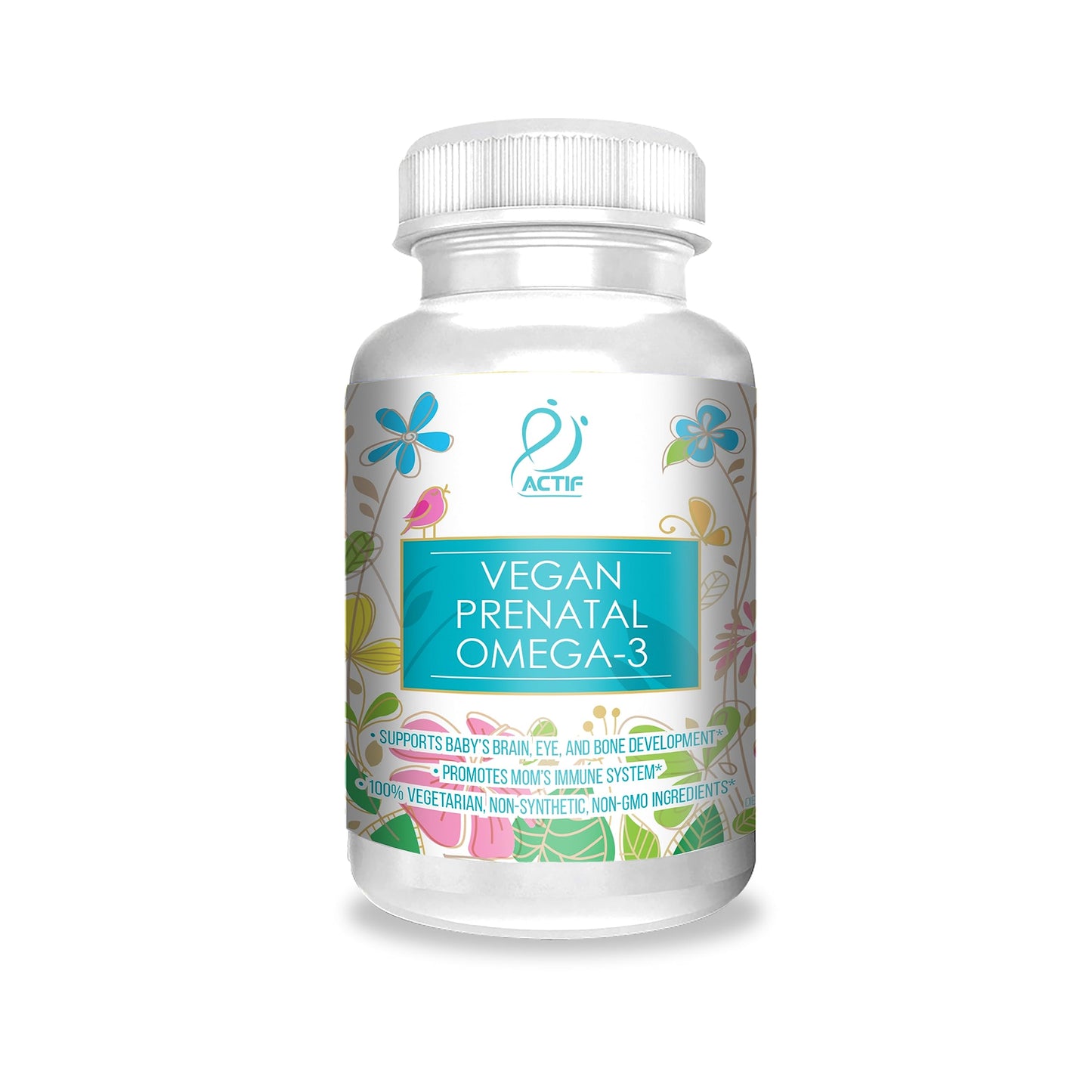 Actif Organic Vegan Prenatal Omega-3 with High Strength Algae Oil Formula, 100% Natural ACTIF