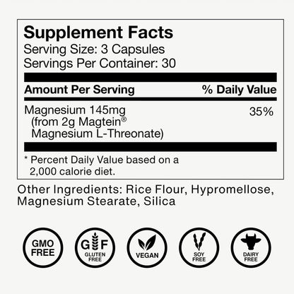 Momentous Magtein Magnesium L-Threonate - Brain & Rest Support Supplement - Boosts Cognitive Function & Sleep Quality Momentous