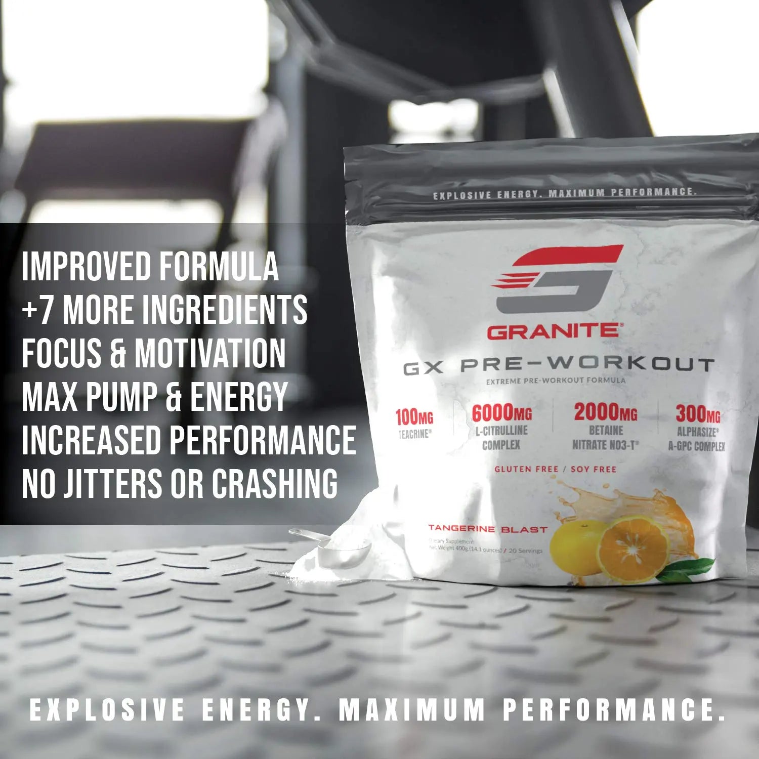 Granite GX Pre-Workout Supplement (Watermelon) Advanced Formula for Pump, Focus Granite Supplements