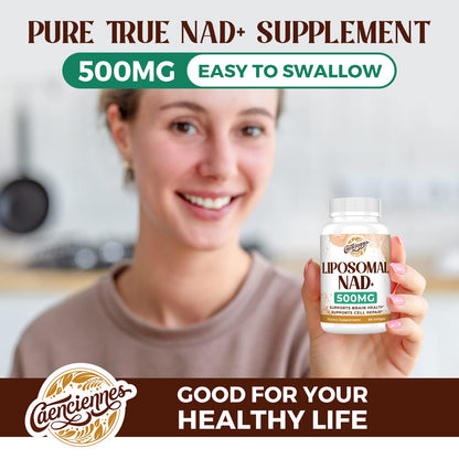 Caenciennes Liposomal NAD+ 500 MG Supplement, True NAD Plus Supplement, Superior Absorption, Boost NAD+ More Efficient Than Nicotinamide Riboside for Cellular Energy, Healthy Aging, 60 Serving CaenciennesBuy Supplements Australia