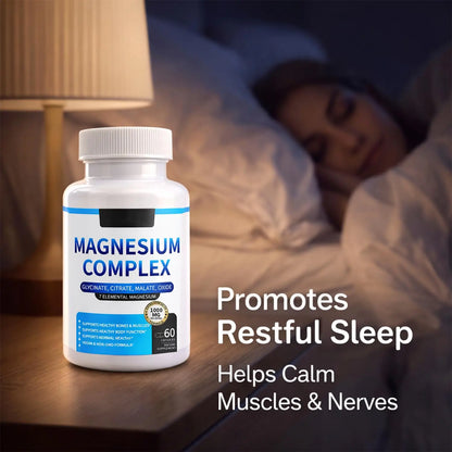 Magnesium Complex for Women & Men 1000mg — 7-in-1 Magnesium (Glycinate, Citrate & Malate) for Sleep Support, Stress Relief, Muscle Recovery — Vegan, 60 Capsules ElixAid buy supplements Au