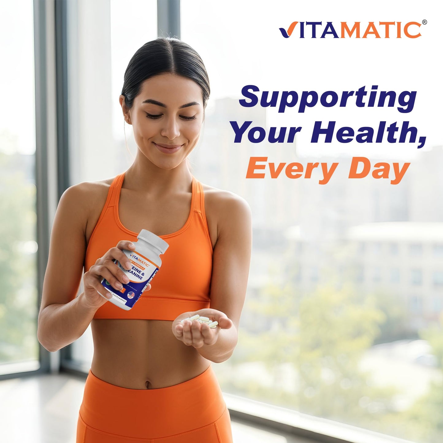 Vitamatic L-Theanine 200mg with Caffeine 100mg – 120 Vegetarian Tablets Nootropic Supplement for Focused Energy & Mental Clarity VitamaticBuy Supplements Australia