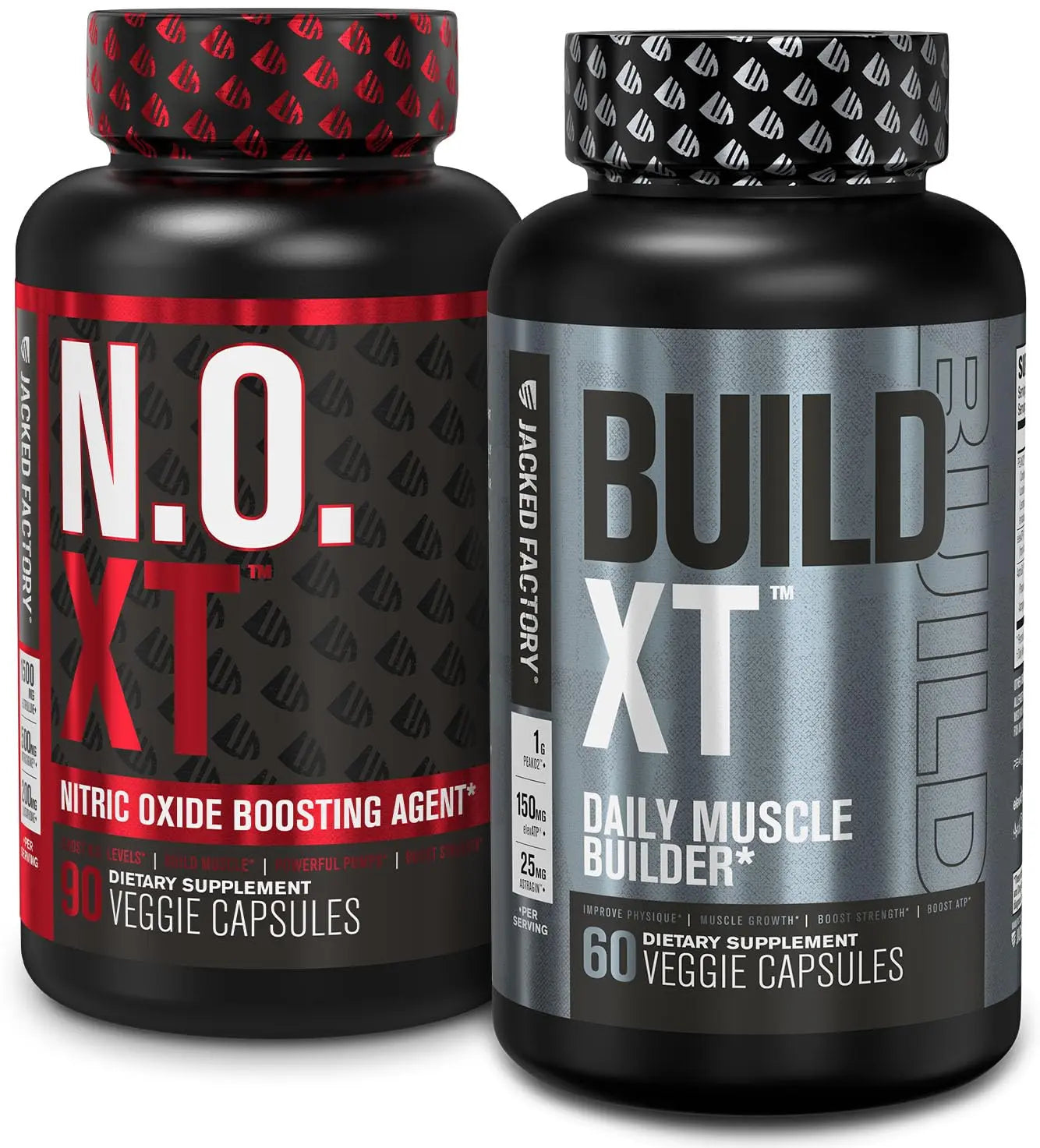 Jacked Factory Muscle Builder Supplement Stack - Build-XT Muscle Builder & N.O. XT Nitric Jacked Factory