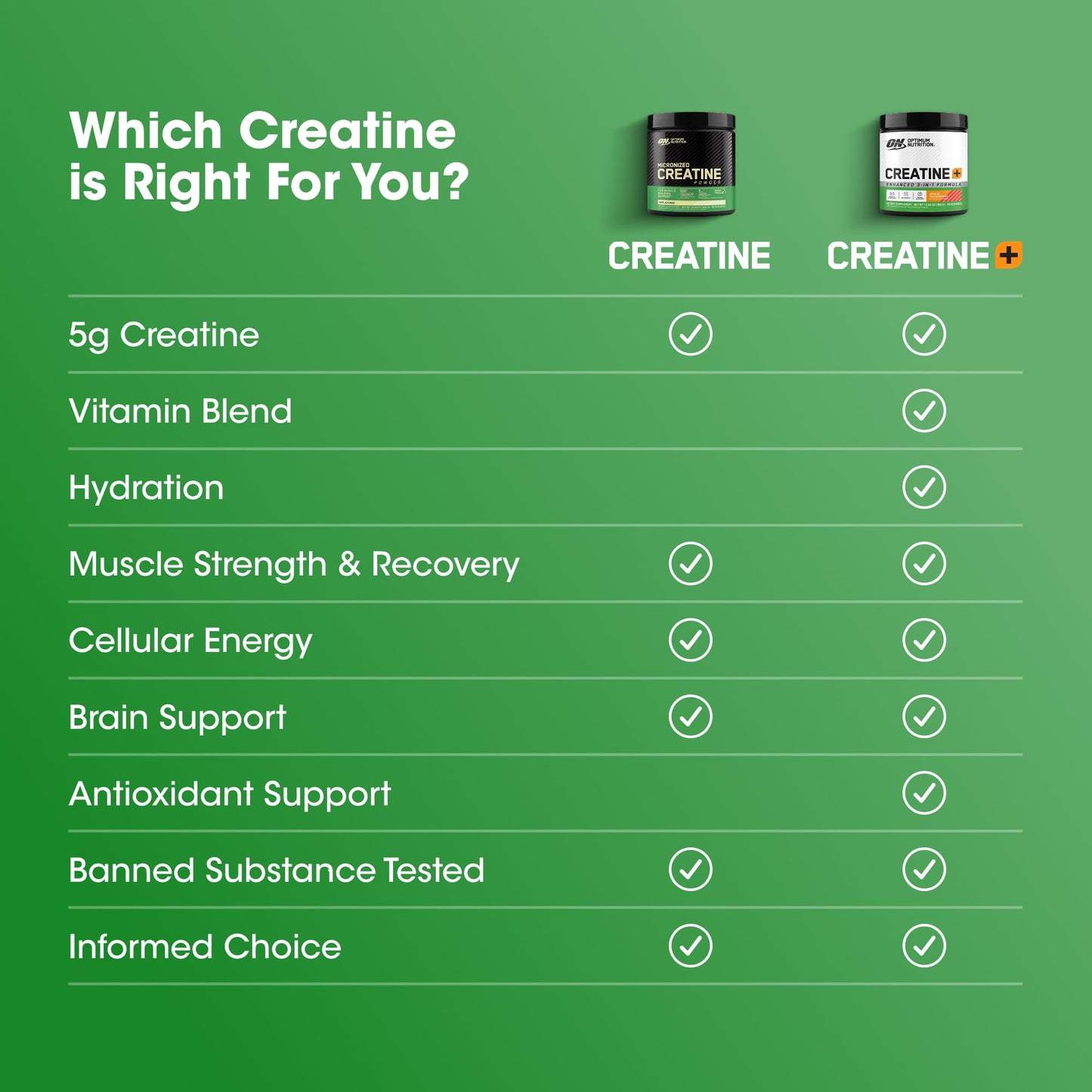 Optimum Nutrition Creatine Monohydrate Plus Powder, Orange Passionfruit Flavored Creatine Performance Blend With Electrolytes for Hydration, Added Vitamins, 40 Servings, 360 Grams (Packaging May Vary)