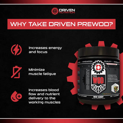 Driven PREWOD Energy Matrix, 50 Servings - Pre-Workout Supplement with Caffeine Driven Nutrition