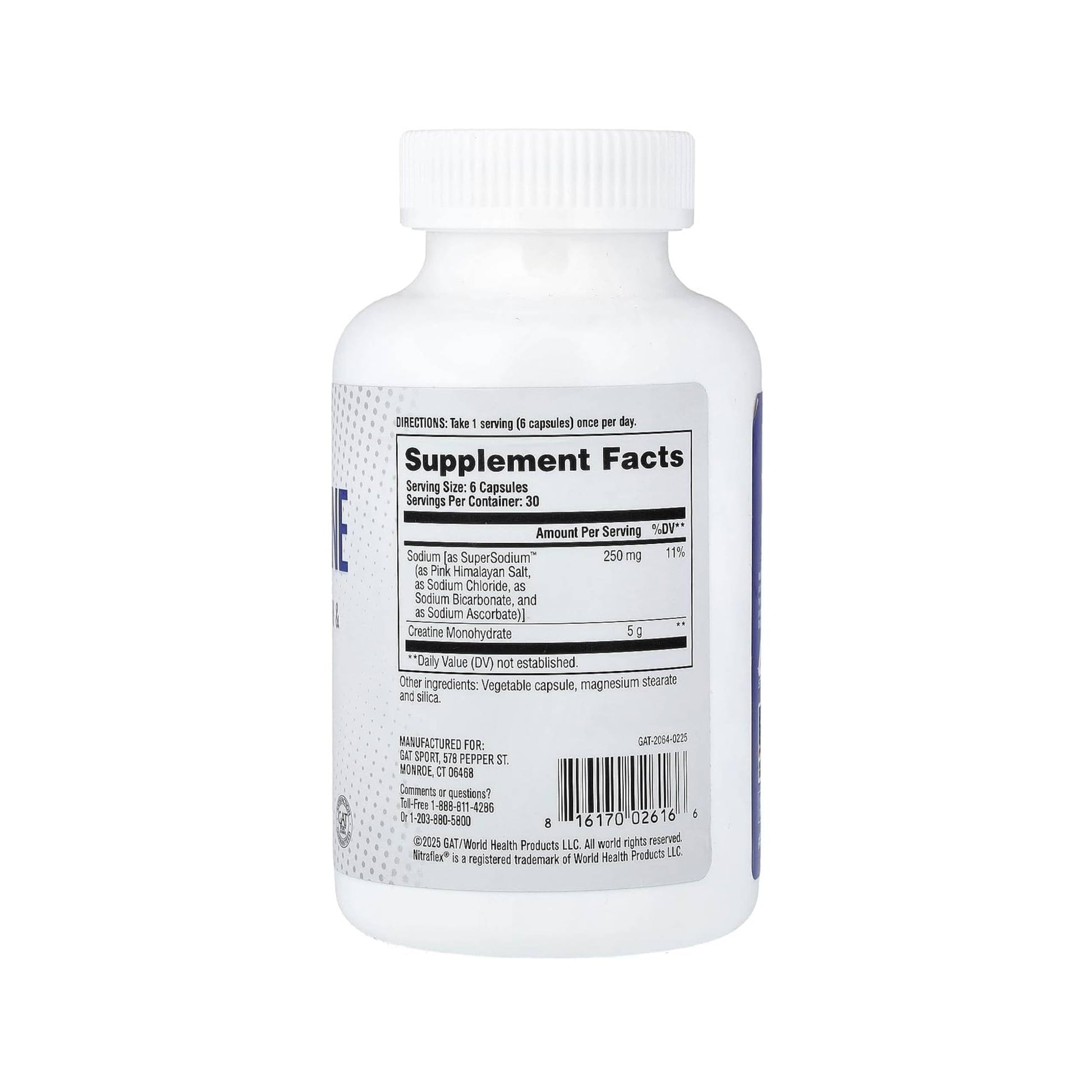 GAT SPORT Pro Creatine Capsules, Strengh, Wellness, Brain Health, Enhanced Absorption, 5 Grams, 150 Veggie Capsules GAT SPORTBuy Supplements Australia