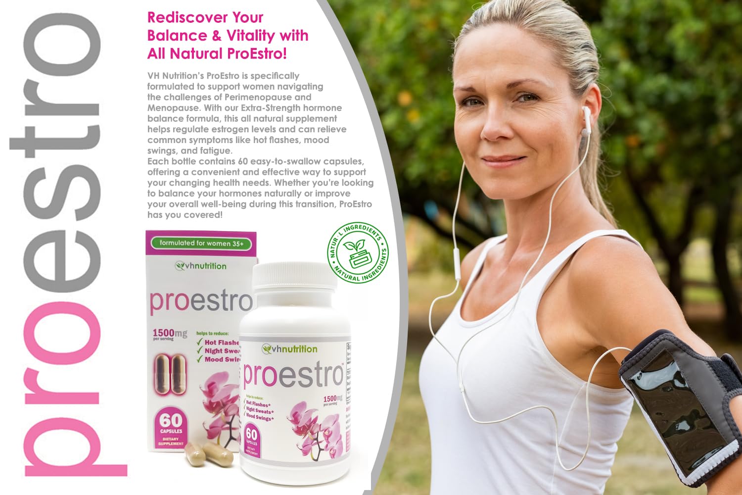 VH Nutrition PROESTRO | Estrogen Support* Supplement for Women | Extra Strength Hormone Balance* for Her | 60 Capsules in Easy to Swallow Pills VH NutritionBuy Supplements Australia
