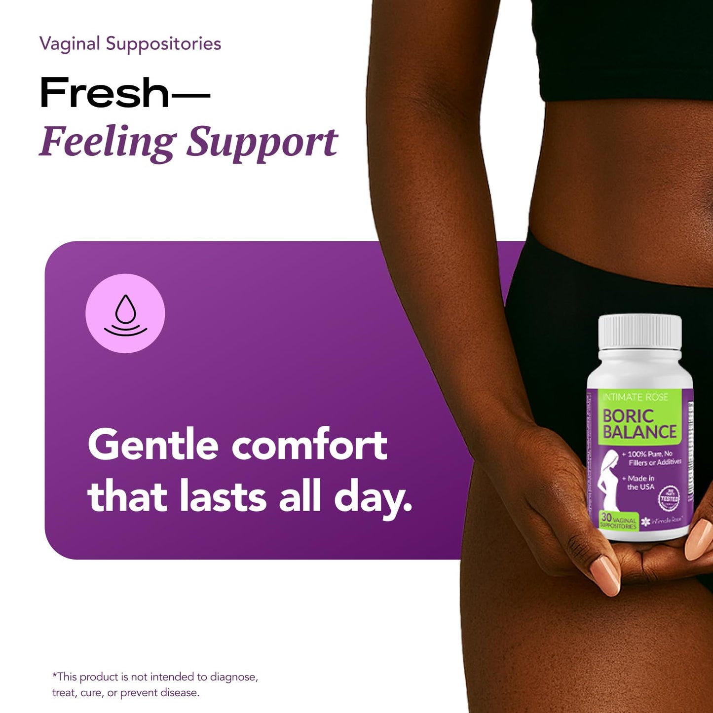 Intimate Rose Boric Acid Vaginal Suppositories, 14 Count for Feminine Deodorizing & Freshness - Vegan Capsules Intimate RoseBuy Supplements Australia