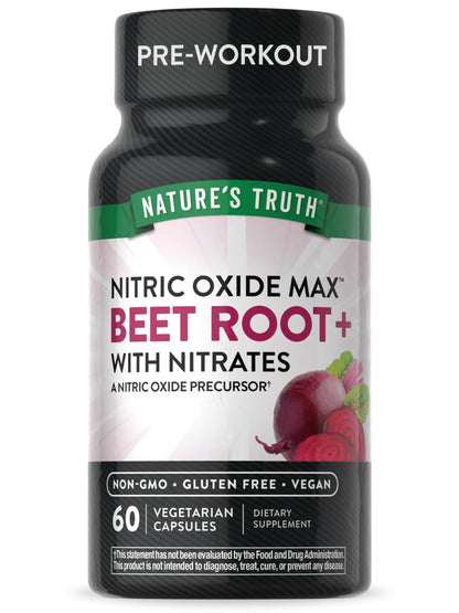 Nature's Truth Beet Root Capsules | 60 Count | Nitric Oxide Supplement for Men and Women Nature's Truth