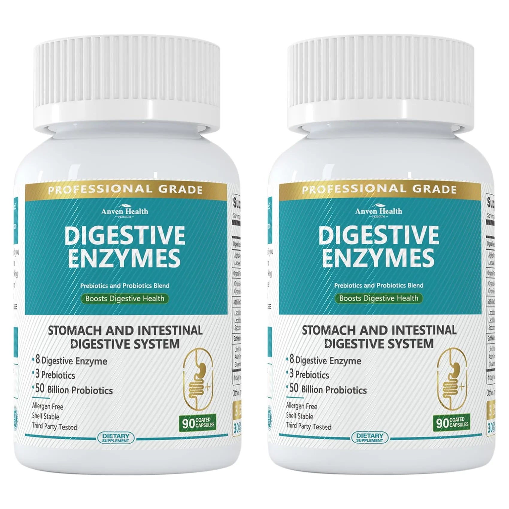 Anven Health 800mg Digestive Enzymes for Men and Women with Probiotics & Prebiotics, 8 Key Enzymes, Protease, Amylase & Lipase | 180 Capsules - A 60-Day Supply for Bloating & Gas Relief - Non-GMO Anven Health buy supplements Au